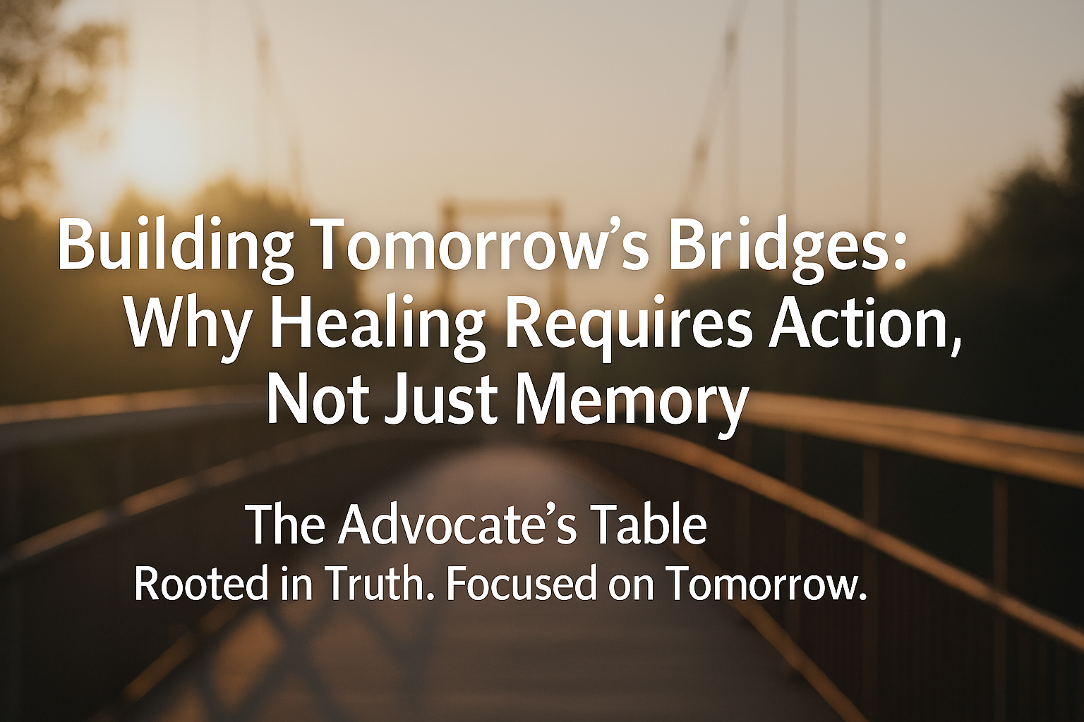 Building Tomorrow’s Bridges: Why Healing Requires Action, Not Just Memory